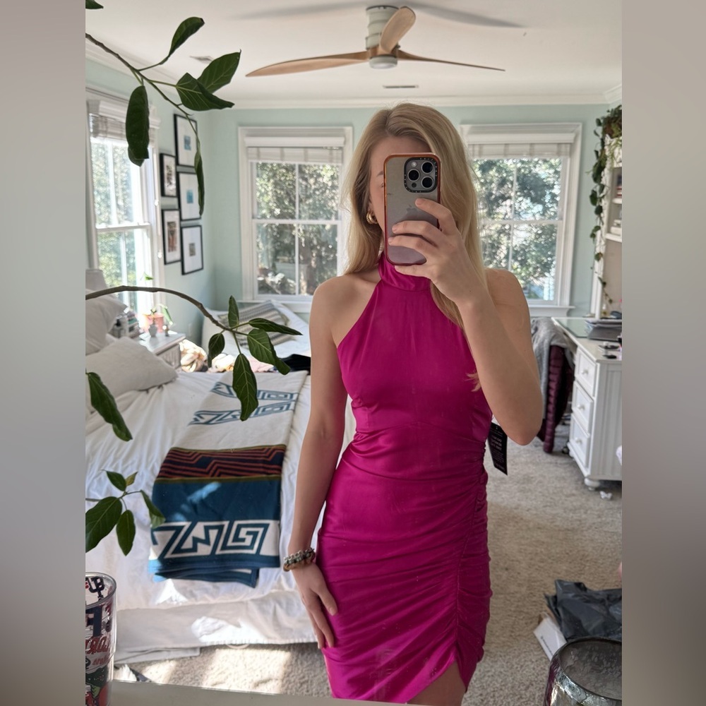 Retrofete Pink Sophie Halter Dress